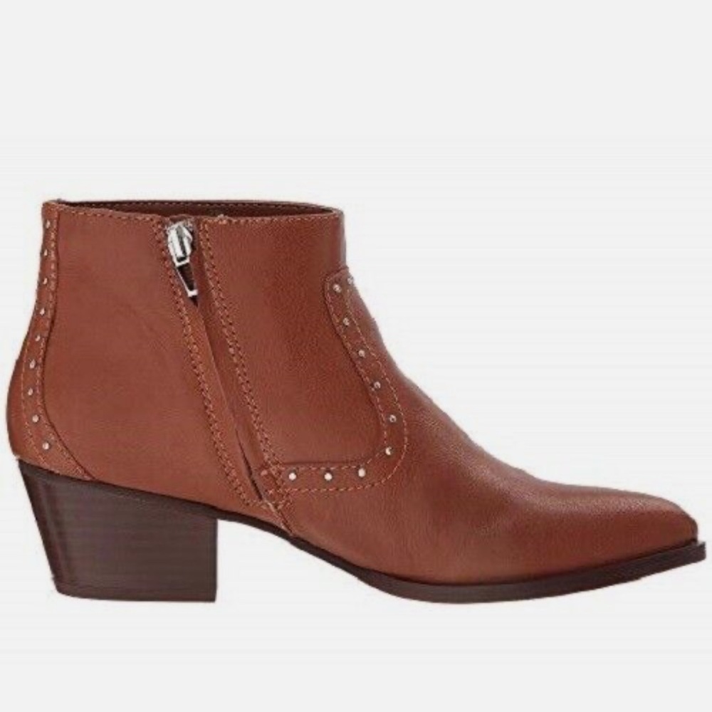 DOLCE VITA Tobin Studded Leather Bootie Brown Side Zip Size 6 NEW - Picture 16 of 16